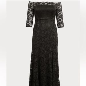 Torrid Special occasion, black lace off the shoulder gown